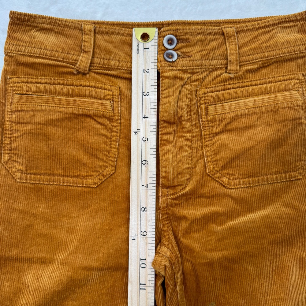Anthropologie Pilcro Corduroy Pants Womens‎ 25 Mustard Yellow Wide Leg High Rise - Picture 6 of 16